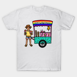 Street food vendor selling gay pride ice cream T-Shirt